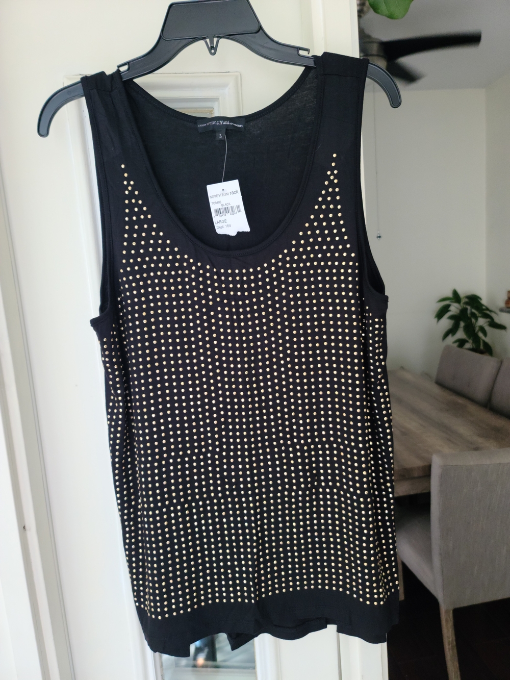 NOR Black Tank with Gold Studs